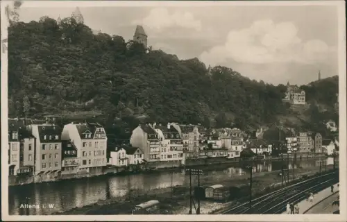 Ansichtskarte Altena Stadt, Eisenbahnstrecke - Fotokarte 1935