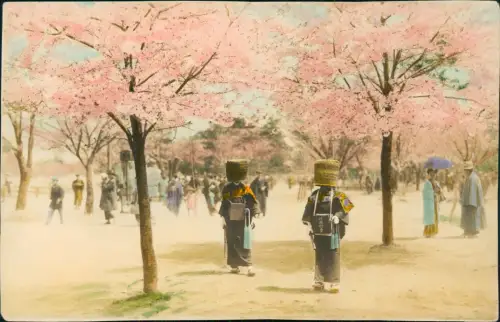 Kyoto Kyōto-shi (京都市) Park Kirschblüte Komuso-Mönche Nippon 1929