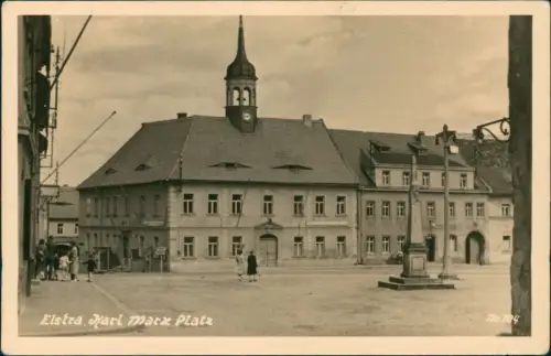 Ansichtskarte Elstra Karl-Marx-Platz 1956