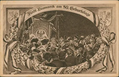 Ansichtskarte  Otto von Bismarck Künstlerkarte 80. Geburtstag 1922