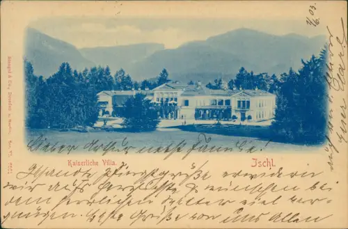 Ansichtskarte Salzburg Kaiserliche Villa Ischl - Blaudruck 1898