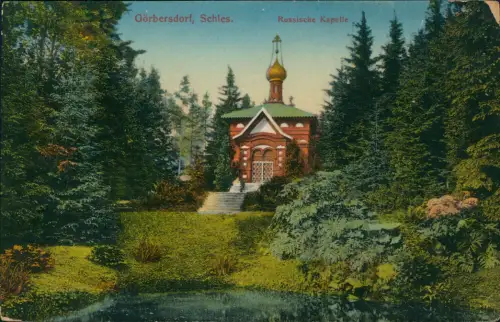 Postcard Görbersdorf in Schlesien Sokołowsko Russische Kapelle 1918