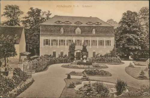 Ansichtskarte Nöbdenitz-Schmölln Schloß 1924  gel. Bahnpoststempel