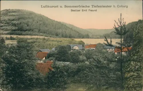 Ansichtskarte Tiefenlauter-Lautertal Ortspartie b. Coburg 1918