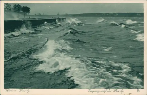 Ansichtskarte Waren (Müritz) Seegang auf der Müritz 1939