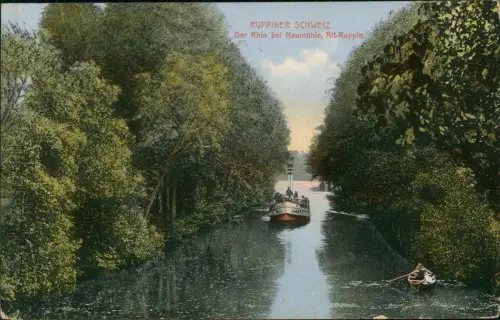 Ansichtskarte Neuruppin Der Rhin bei Neumühle, Alt-Ruppin 1912
