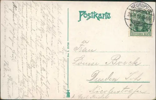 Ansichtskarte Neuruppin Der Rhin bei Neumühle, Alt-Ruppin 1912