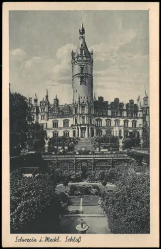 Ansichtskarte Schwerin Schweriner Schloss - Rückseite 1932