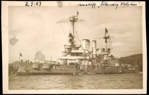 Kreuzer (Kriegsschiffe) Fotokarte mit Linienschiff SCHLESWIG HOLSTEIN 1940