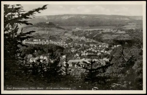 Bad Blankenburg Umland-Ansicht Blick vom Hainberg Totalansicht DDR AK 1955