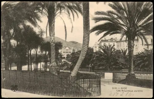CPA Nizza Nice Palmen Park, Nouveaux Jardins 1906