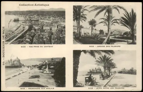 CPA Nizza Nice Mehrbildkarte mit 4 alten Ortsansichten 1910