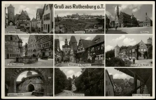 Rothenburg ob der Tauber Stadtteilansichten Rödergasse Tore Brunnen 1936