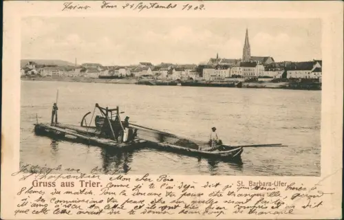 Ansichtskarte Trier Barbara-Ufer Fischer Stadt 1902