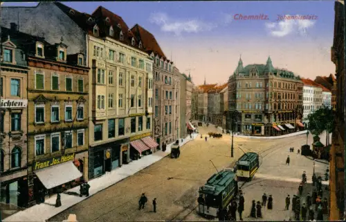 Ansichtskarte Chemnitz Johannisplatz 1917