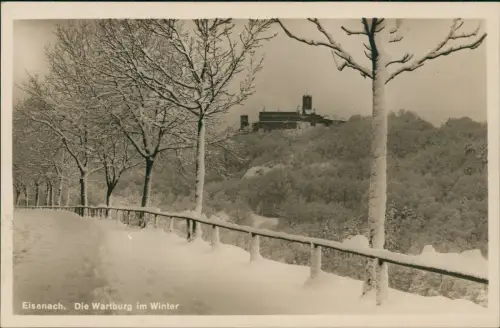 Ansichtskarte Eisenach Wartburg im Winter Schnee 1930