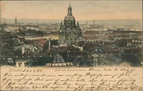 Ansichtskarte Dresden Blick vom Kreuzkirchthurm 1904