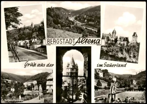 Ansichtskarte Altena Mehrbildkarte Ortsansichten BERGSTADT Altena 1967