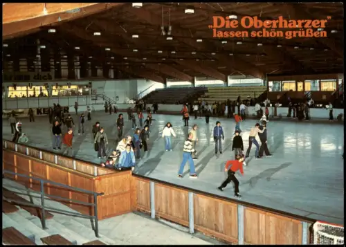 Ansichtskarte Altenau-Clausthal-Zellerfeld Eissporthalle Innenansicht 1980