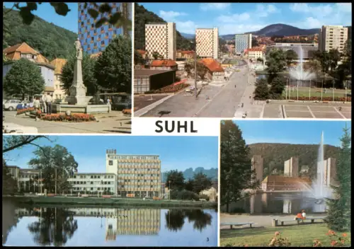 Ansichtskarte Suhl DDR Mehrbild-AK Stadtteilansichten 1976