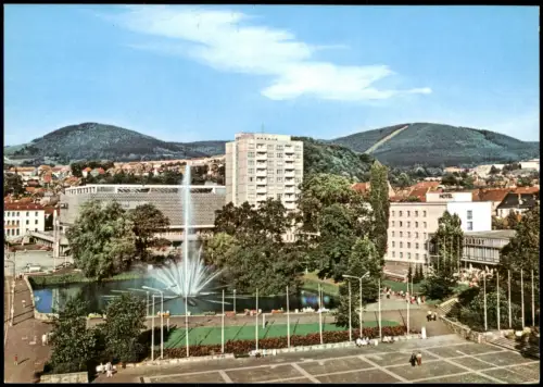 Suhl  Warenhaus CENTRUM, Wohnhochhaus und Interhotel Thüringen-Tourist 1975