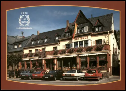 Alken (Untermosel) GASTHAUS ZUM ROTEN OCHSEN, Autos davor u.a. VW Golf 1980