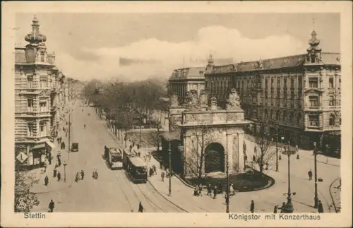 Stettin Königstor mit Konzerthaus gel. 1925