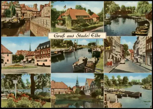 Ansichtskarte Stade Stood Mehrbildkarte mit 9 Ortsansichten 1960