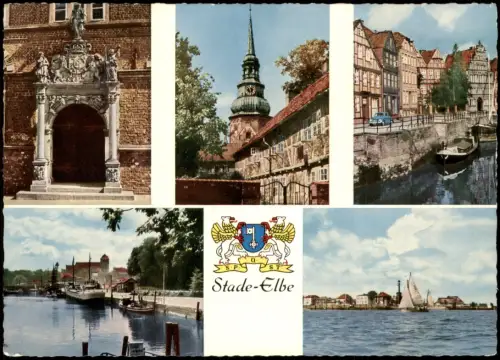 Ansichtskarte Stade Stood Mehrbildkarte mit 5 Ortsansichten 1960