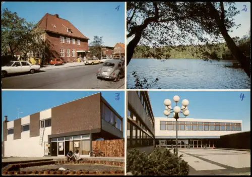 Quickborn MB mit Postamt Bahnhofstraße VW Käfer Jugendcentrum Gymnasium 1965