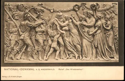Rüdesheim (Rhein) National-Denkmal Niederwalddenkmal Relief Das Wiedersehen 1913