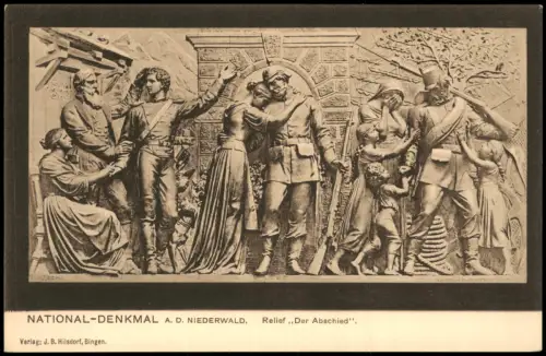 Ansichtskarte Rüdesheim (Rhein) Niederwalddenkmal Relief Der Abschied 1913
