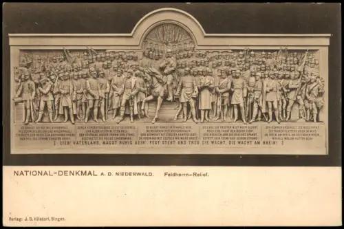 Ansichtskarte Rüdesheim (Rhein) Niederwalddenkmal Feldherrn-Relief 1909