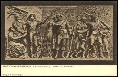 Ansichtskarte Rüdesheim (Rhein) Niederwalddenkmal Der Abschied - Relief 1912
