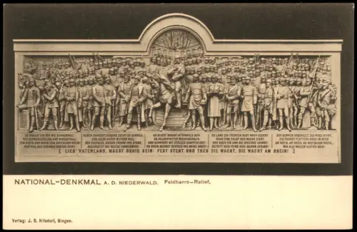 Ansichtskarte Rüdesheim (Rhein) Niederwalddenkmal Feldherrnrelief 1912