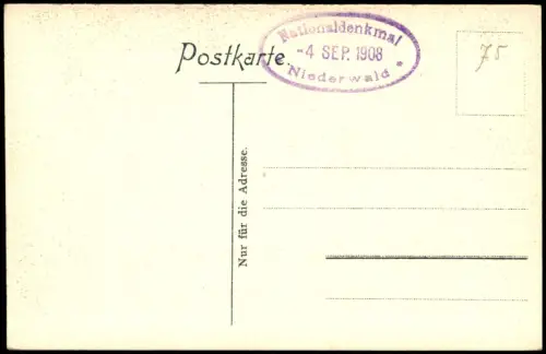 Ansichtskarte Rüdesheim (Rhein) Niederwalddenkmal Feldherrnrelief 1912