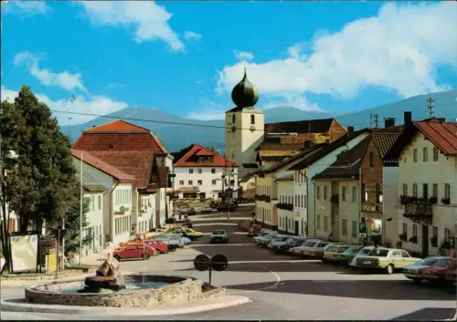Ansichtskarte .Bayern Marktplatz mit Pfarrkirche St. Ulrich 1980