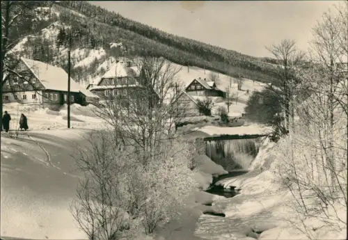 Petzer Pec pod Sněžkou Winteransicht von Velká Úpa im Riesengebirge 1956