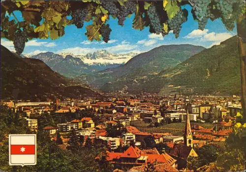 Cartolina Bozen Bolzano Stadtpanorama von Bozen mit Rosengartengruppe 1975
