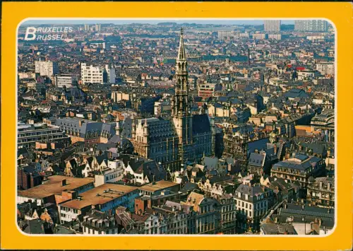 Postkaart Brüssel Bruxelles Panorama von Brüssel mit Rathaus 1983