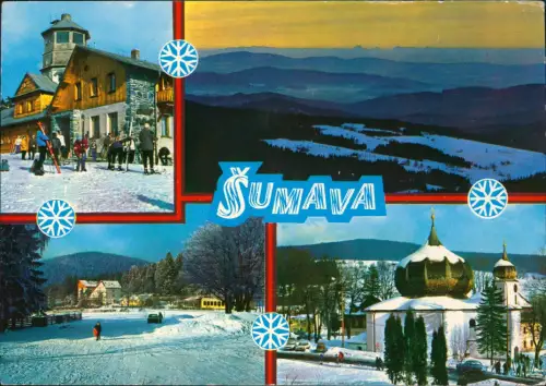Markt Eisenstein Železná Ruda Winterimpressionen  Böhmerwald (Šumava)  1979