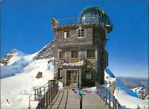 Ansichtskarte Lauterbrunnen Sphinx-Observatorium und Sphinxterrasse 1980