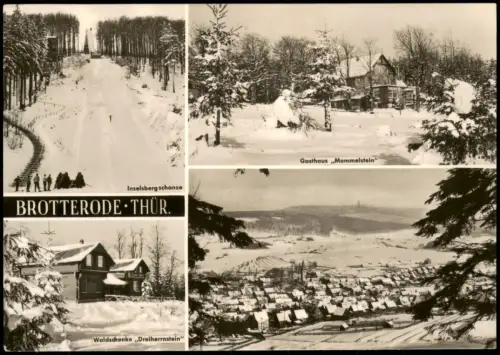 Brotterode  Inselsbergschanze, Gasthaus Mommelstein Dreiherrnstein 1967