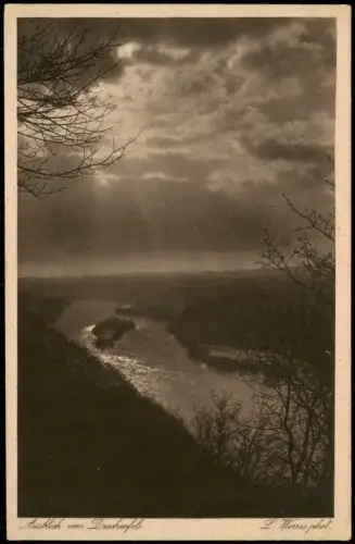 Ansichtskarte Königswinter Ausblick vom Drachenfels auf das Rheintal 1925