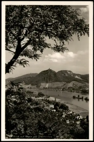 Königswinter Blick vom Rolandsbogen auf Rhein und Drachenfels 1939