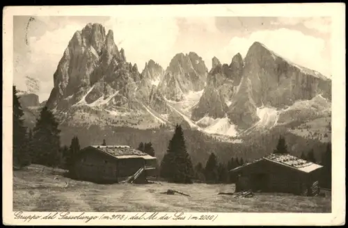 Cartolina .Trentino-Südtirol Langkofelgruppe vom Monte de Soura 1925