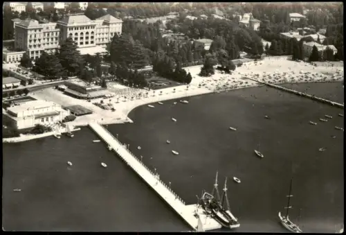 Portorose Portorož Luftaufnahme von Portorož mit Palace Hotel und Pier 1936