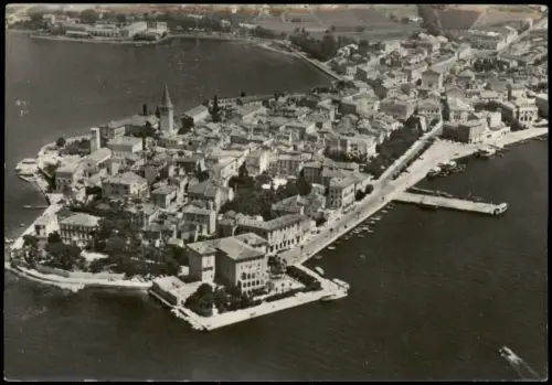 Postcard Porec Parenzo Luftansicht der Altstadt von Poreč 1965