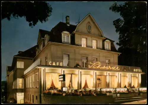 Ansichtskarte Bad Wildungen Hotel und Café Schwarze Brunnenallee 42 1976
