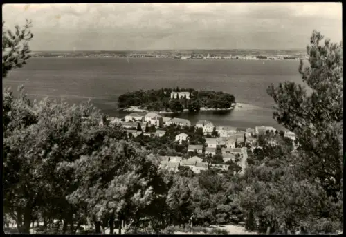 Postcard Preko Panorama mit Insel Galevac 1960